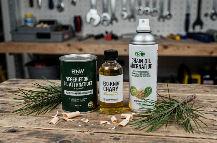 Comparaison de plusieurs alternatives écologiques à l'huile de chaîne tronçonneuse sur bois brut